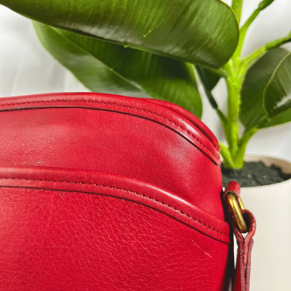 COACH Vintage Anderson Red Leather Crossbody Bag 9976 Gold Hardware - Picture 9 of 14